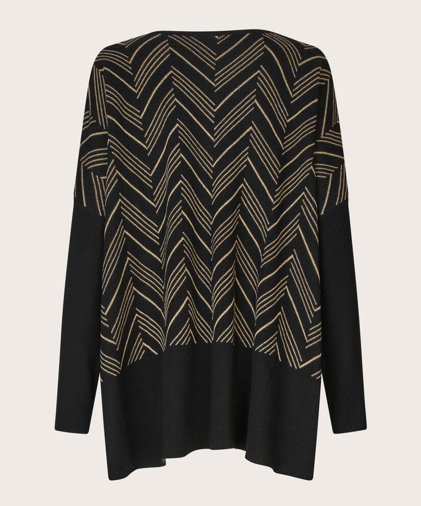 pull en maille oversize avec fil pailleté, Black
