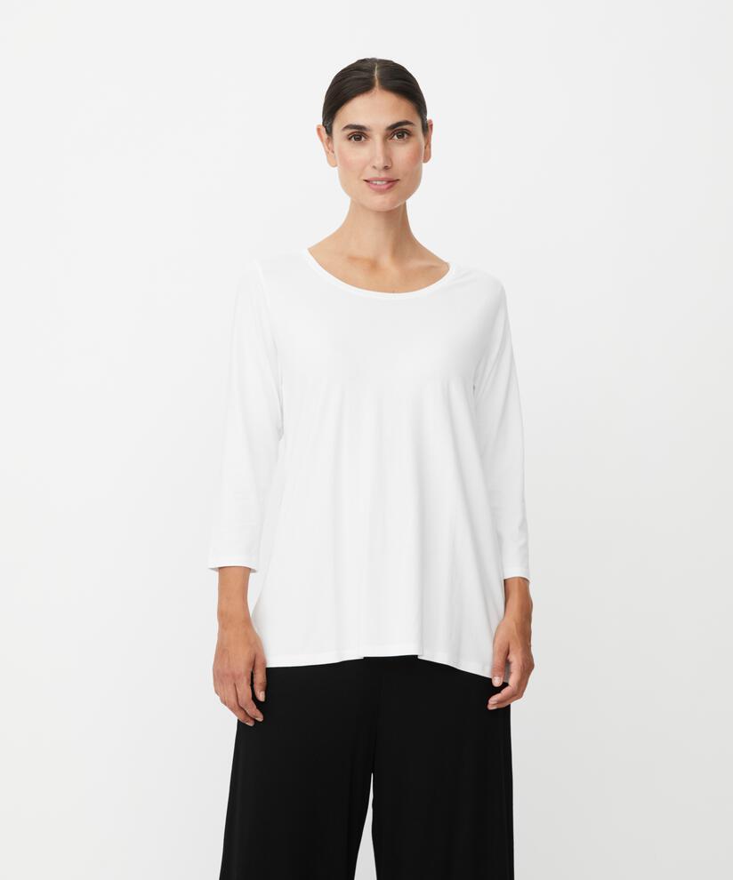 Top En Jersey Á Col Rond, White