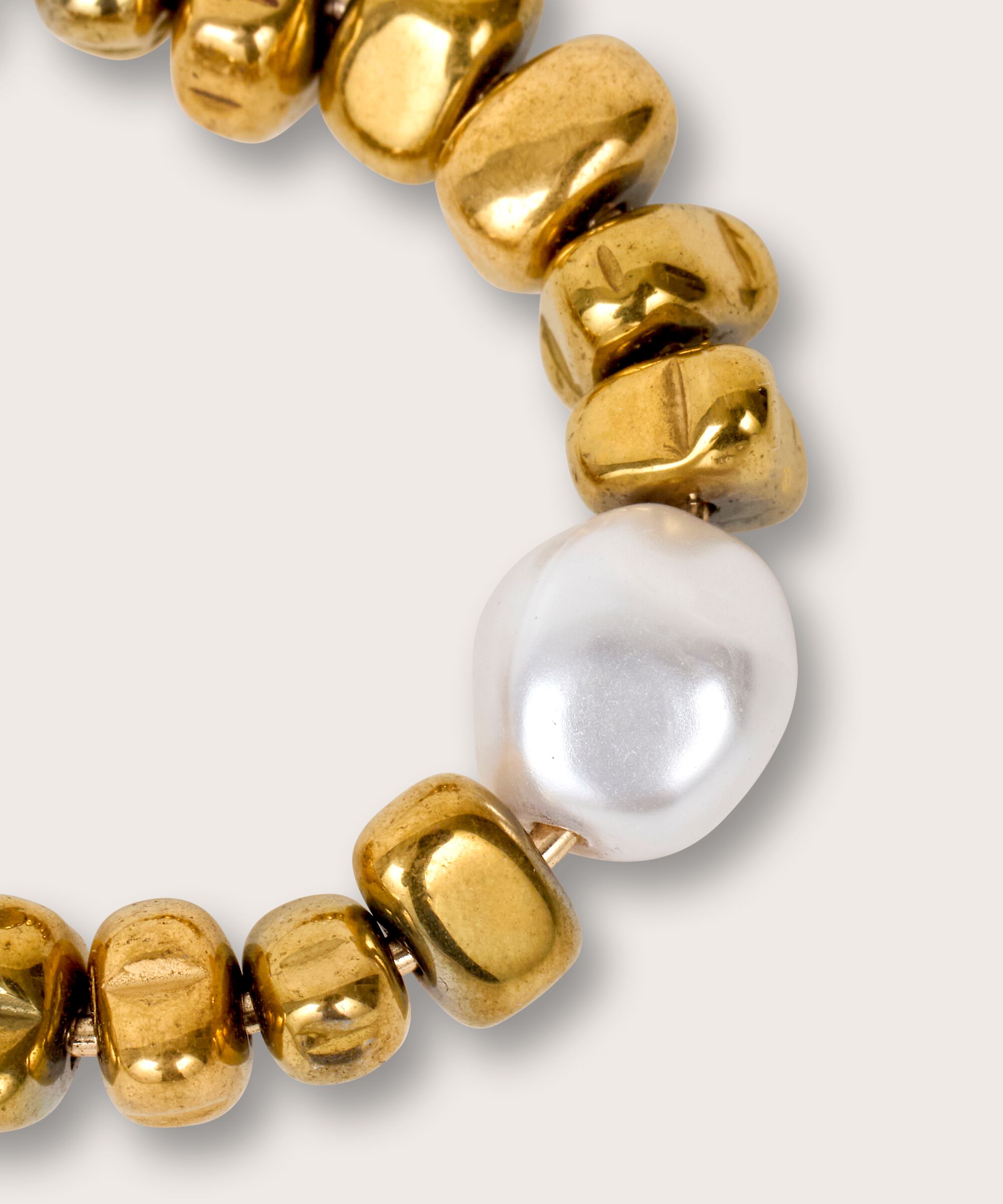 boucles d'oreilles avec perles dorées, Gold