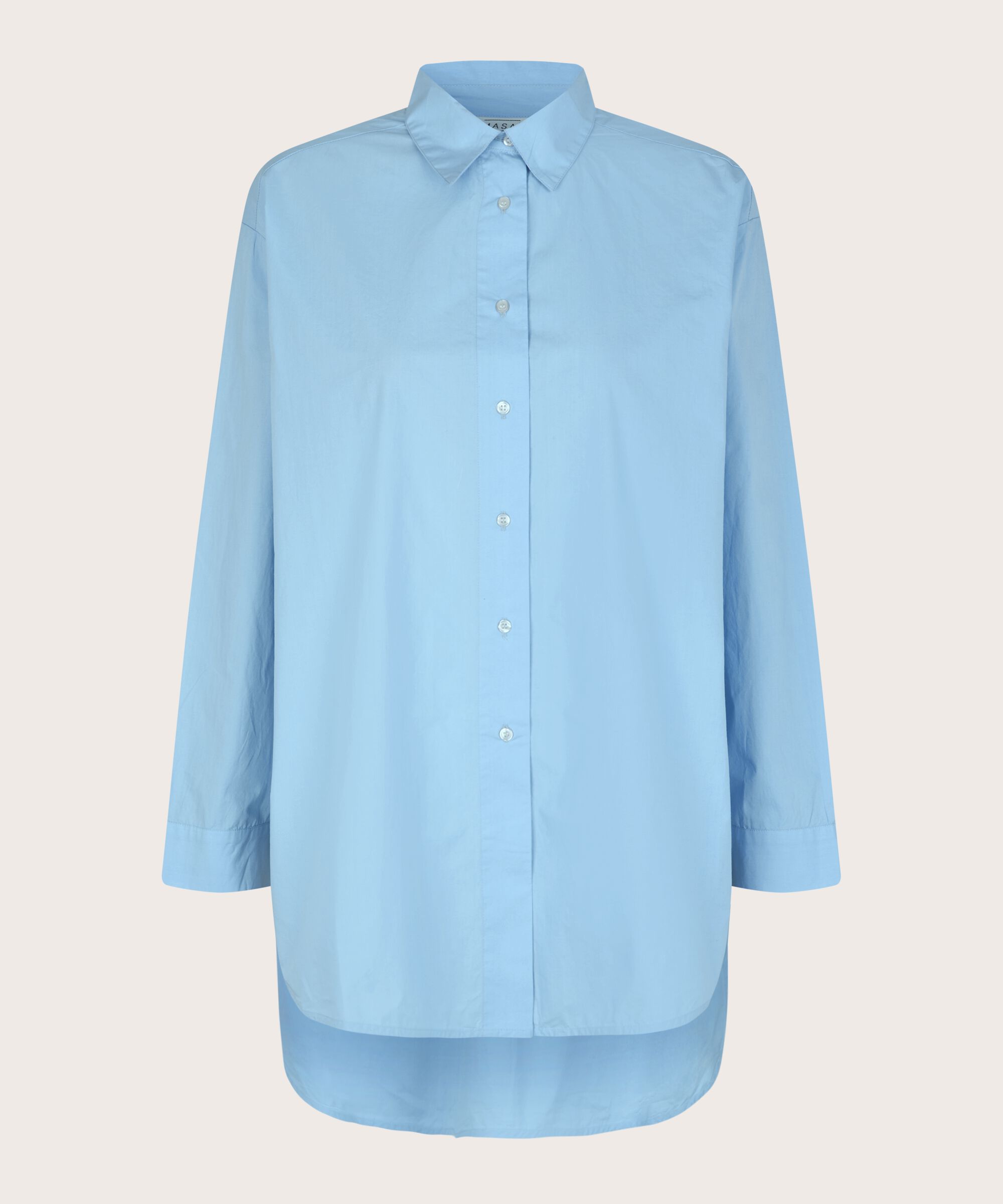 Chemise Classique En Coton À Bords Arrondis, Powder Blue
