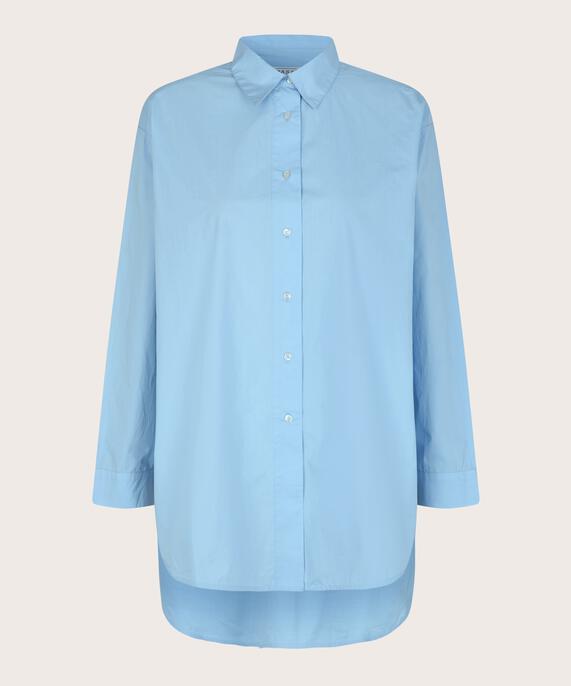 Chemise Classique En Coton À Bords Arrondis, Powder Blue