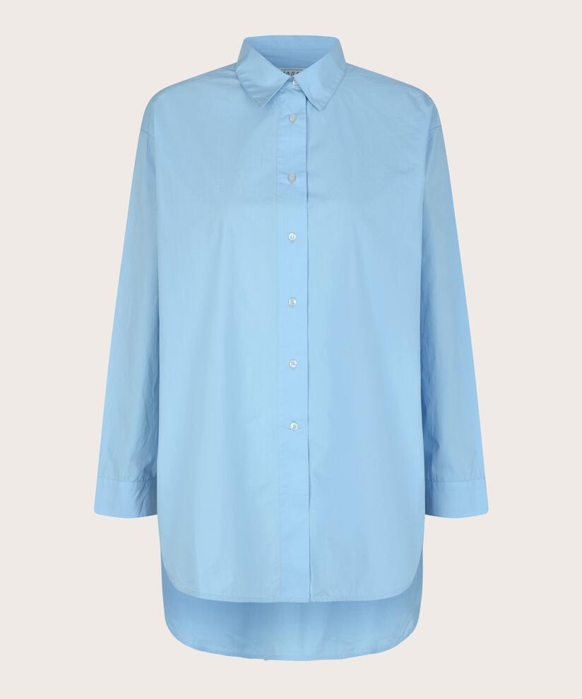 Chemise Classique En Coton À Bords Arrondis, Powder Blue