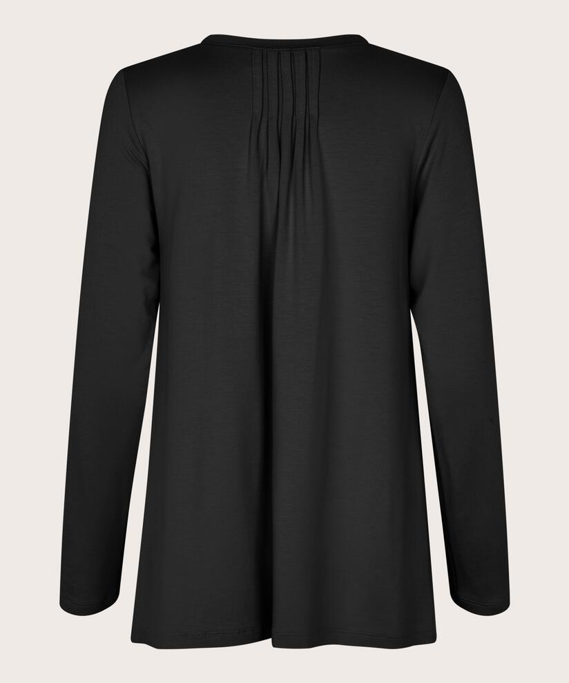 top en jersey avec plis dans le dos, Black