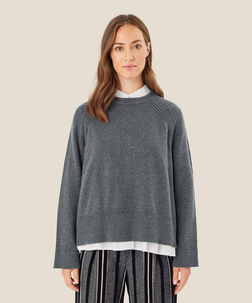 pull en maille avec bords côtelés, M. Grey mel.