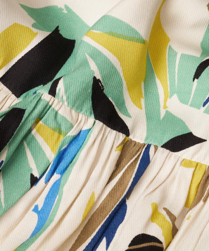 jupe en viscose imprimée avec taille élastique, Dusky Green