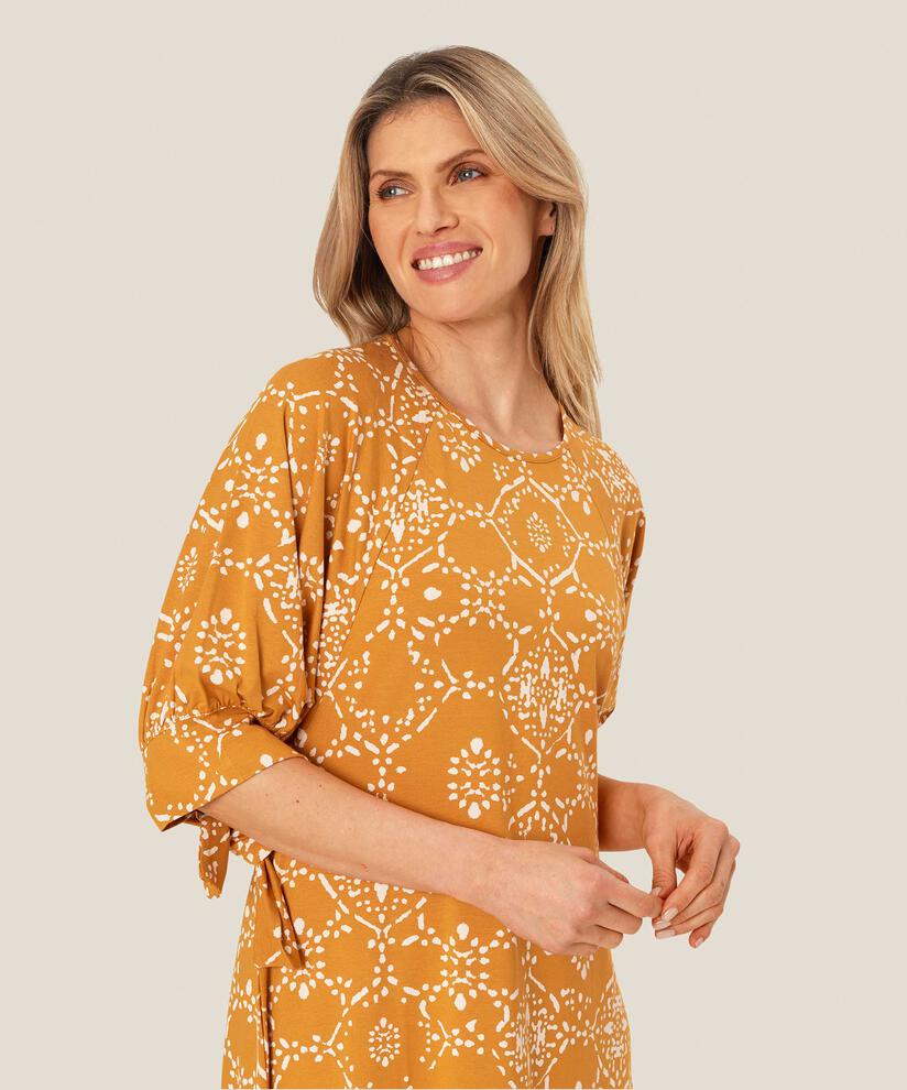 robe en jersey à motifs et col rond, Inca Gold