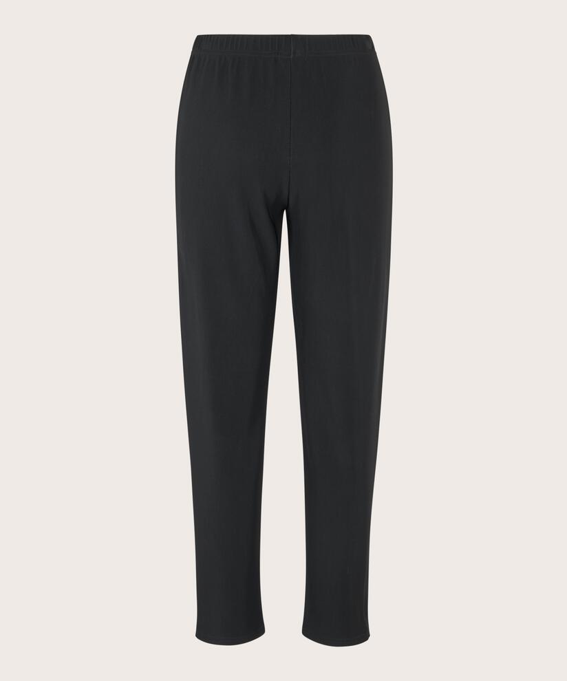 pantalon stretch avec surface côtelée et détail de fermeture éclair, Black