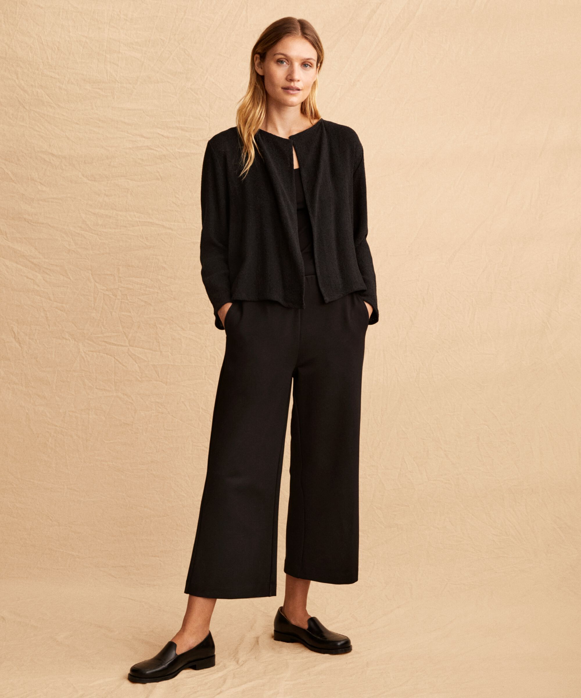 pantalon en jersey épais avec poches, Black