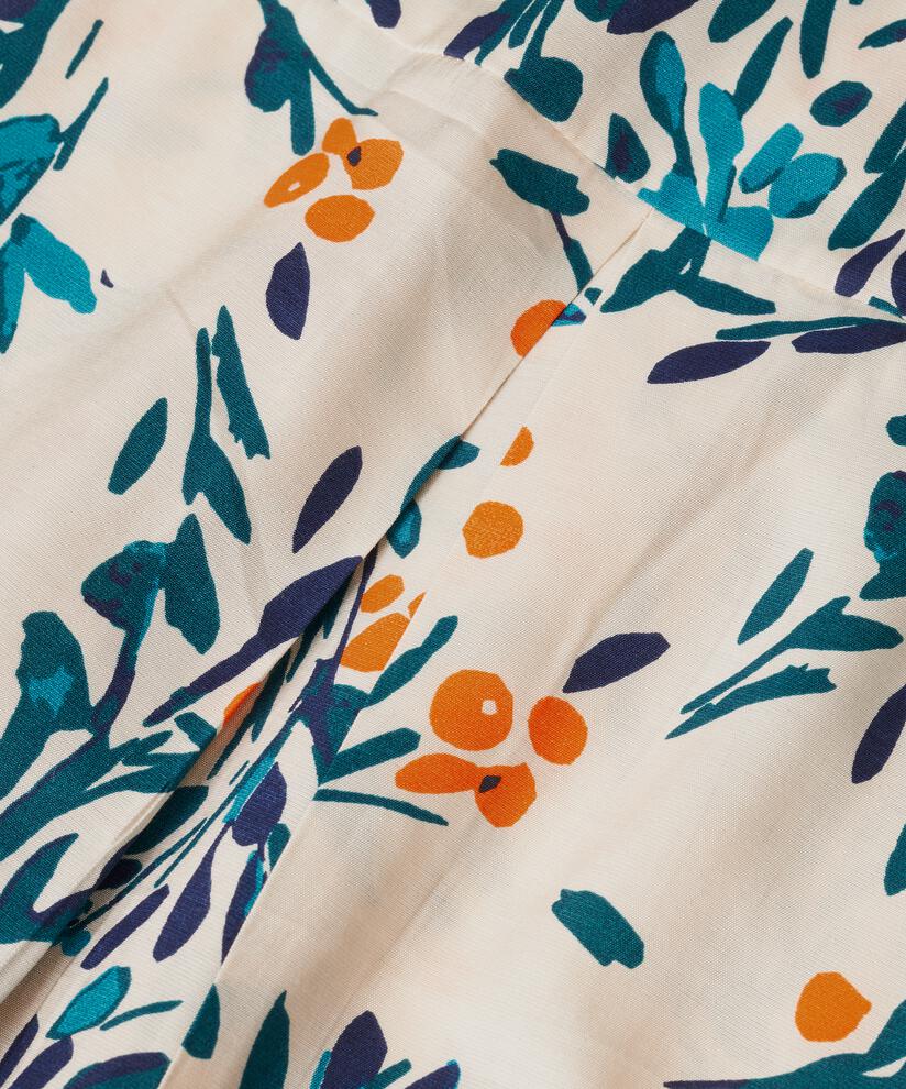 robe en viscose imprimée avec col en V, Russ Orange