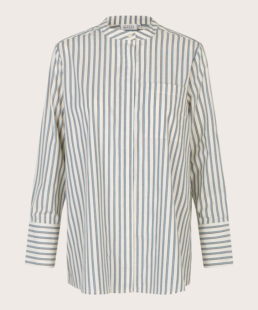 chemise en coton rayé à poignets larges, Celestial