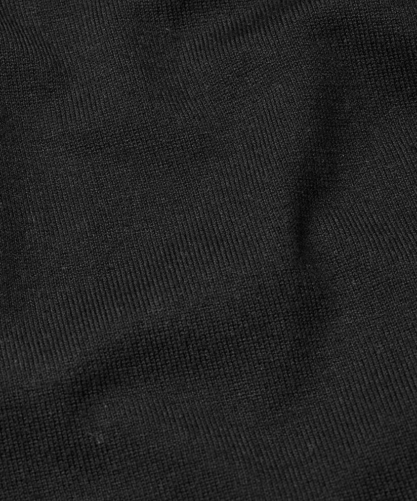 top en maille fine à col rond, Black