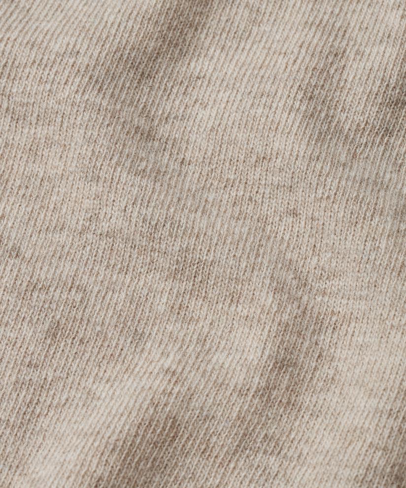 pull à manches courtes en laine mélangée, Beige melange