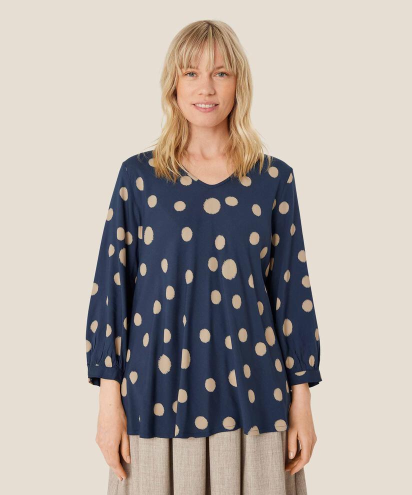 blouse en viscose imprimée à col v, Moonlit Ocean