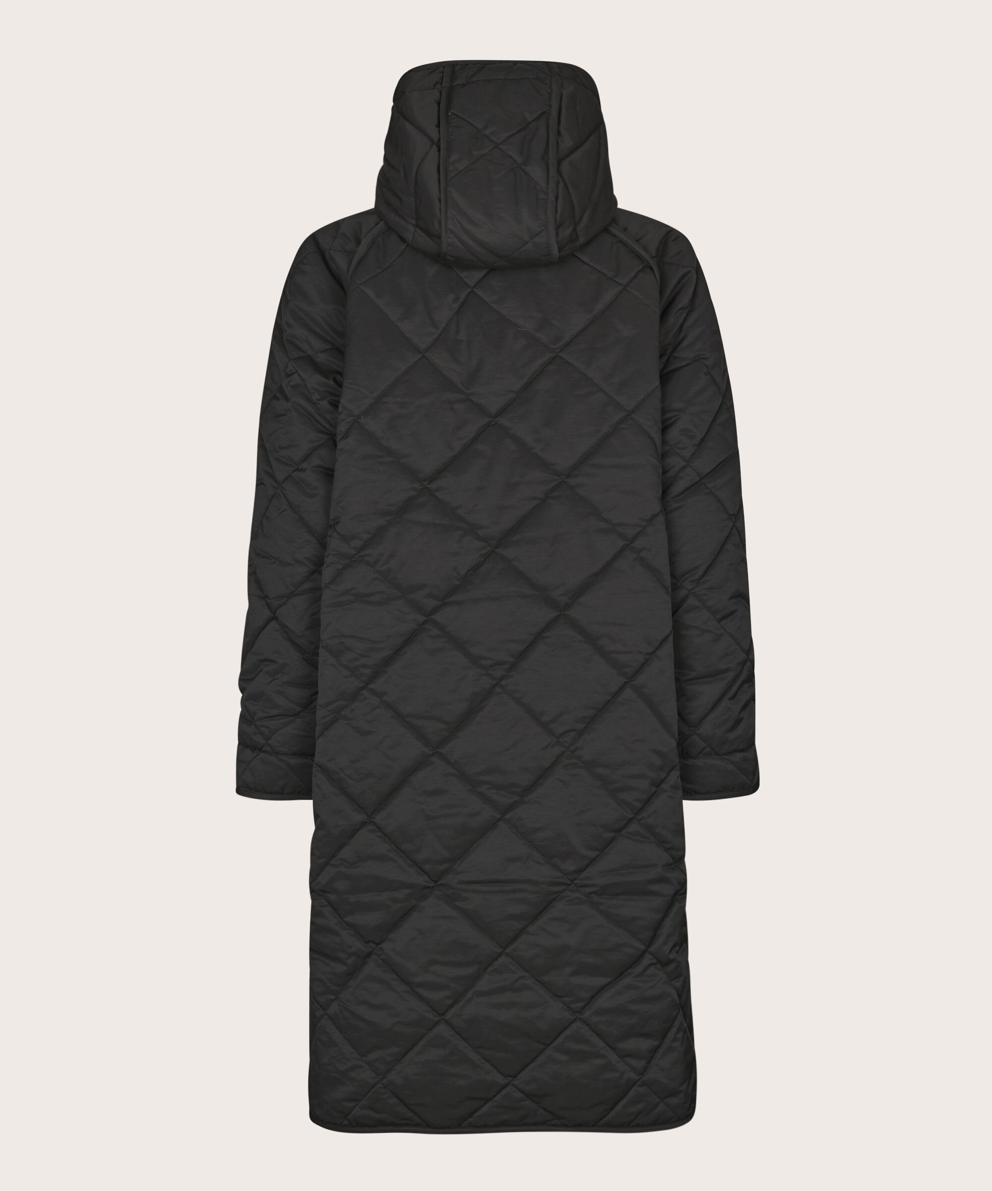 manteau matelassé à capuche, Black