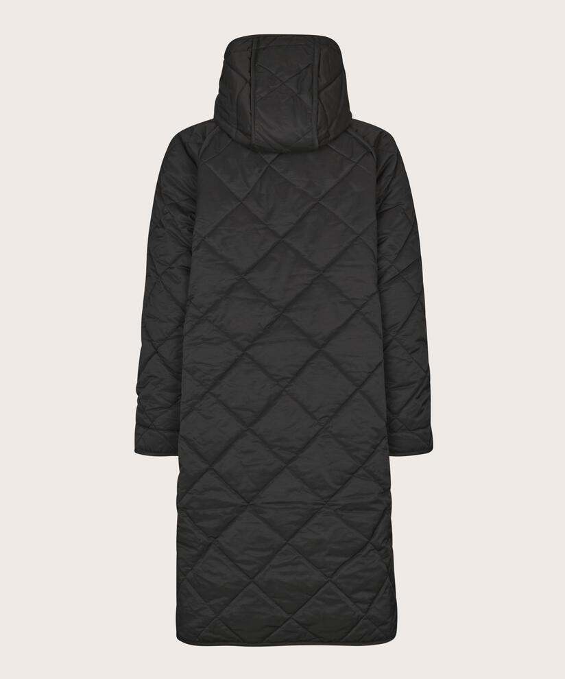 manteau matelassé à capuche, Black