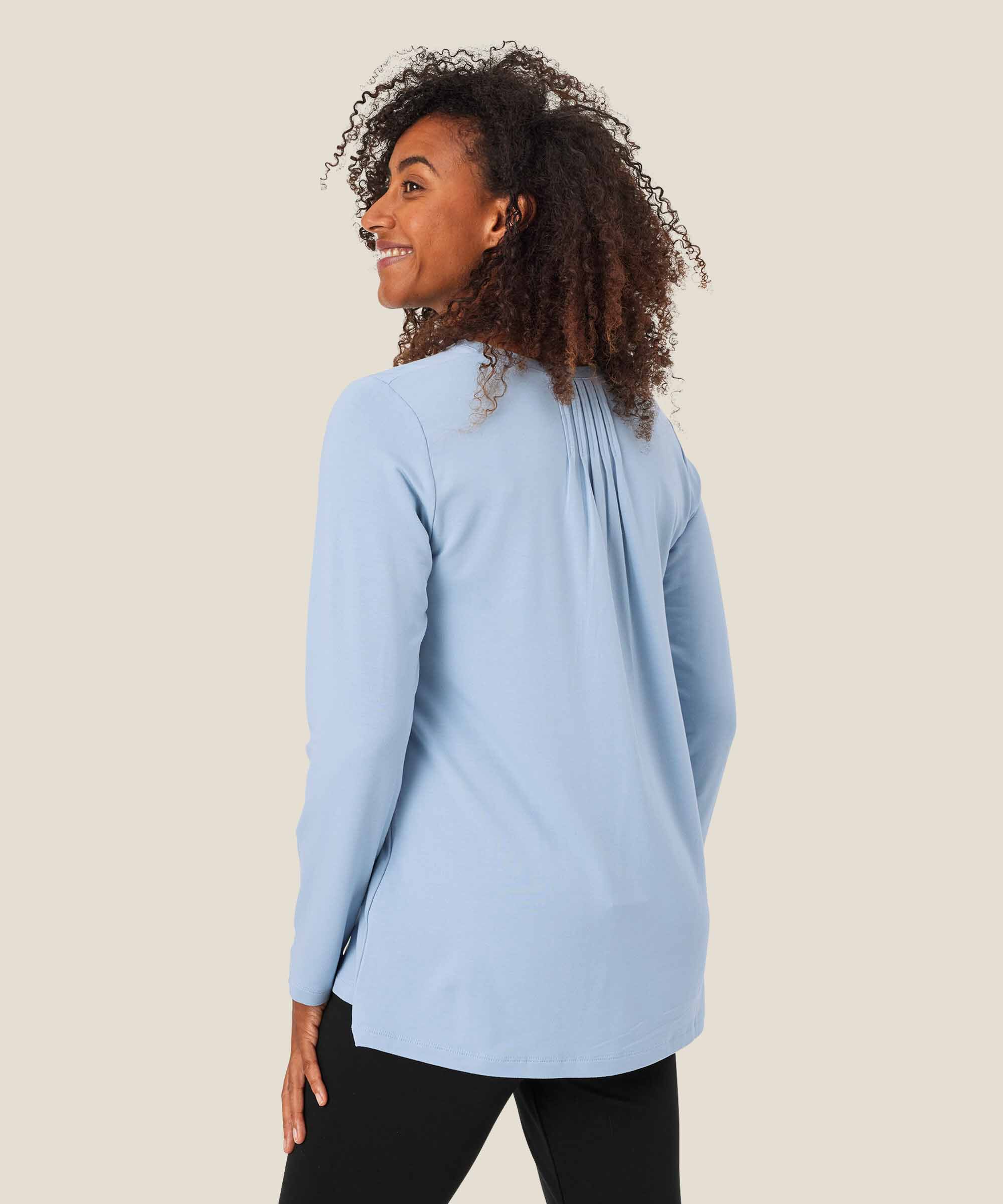 top en jersey avec plis dans le dos, Blue Fog