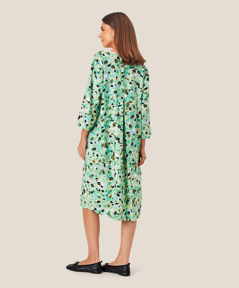robe en viscose avec col en V et poches fendues, Winter Green