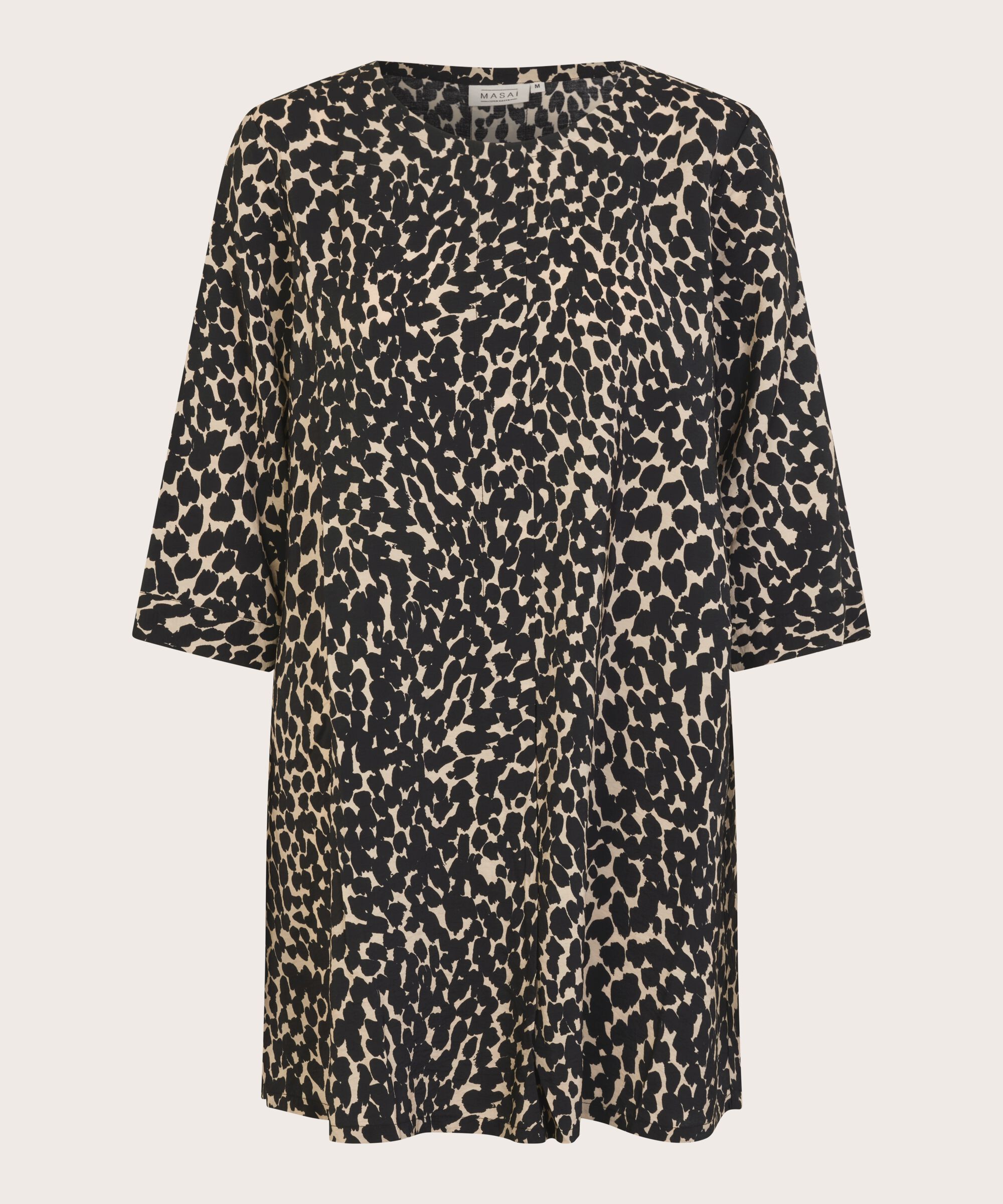 tunique en viscose imprimée à manches 3/4, Black