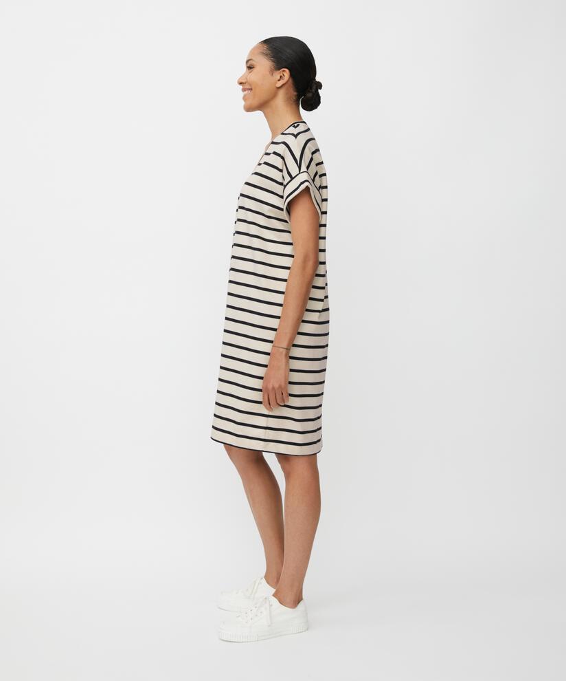 robe en jersey rayé à col rond, Whitecap