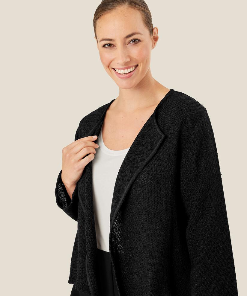 Veste Courte En Bouclé, Black