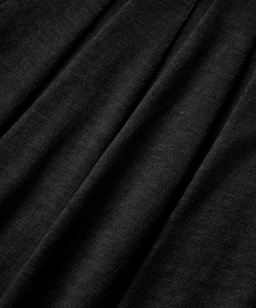 pull en maille fine avec plis et col, Black