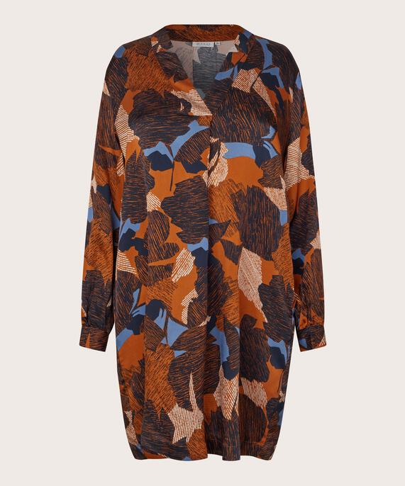 tunique en viscose à motifs avec col en V, Autumnal