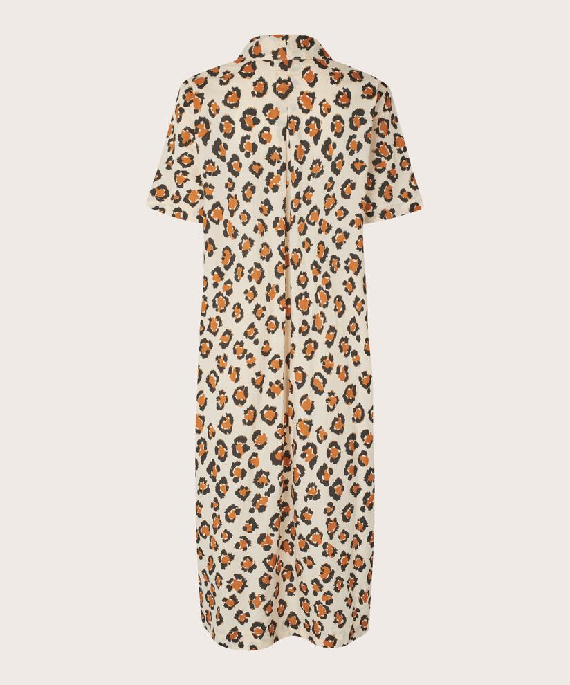 robe en coton avec patte de boutonnage et poches fendues, Cashew