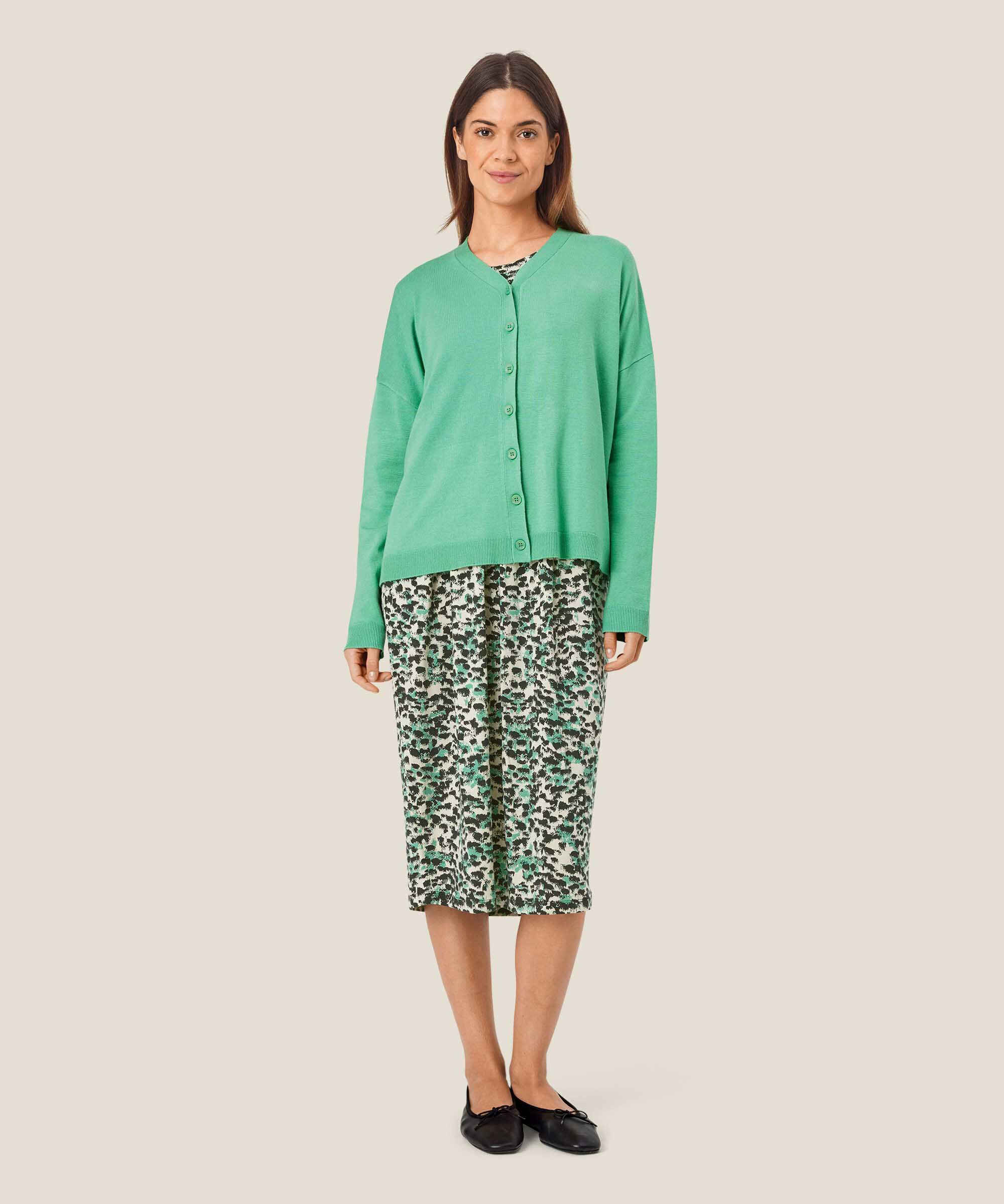 cardigan en maille fine avec col en V, Winter Green