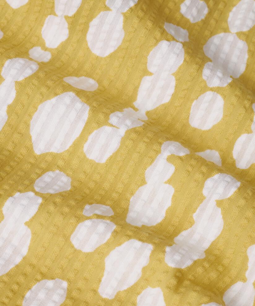 pantalon en coton imprimé avec taille élastique, Oil Yellow