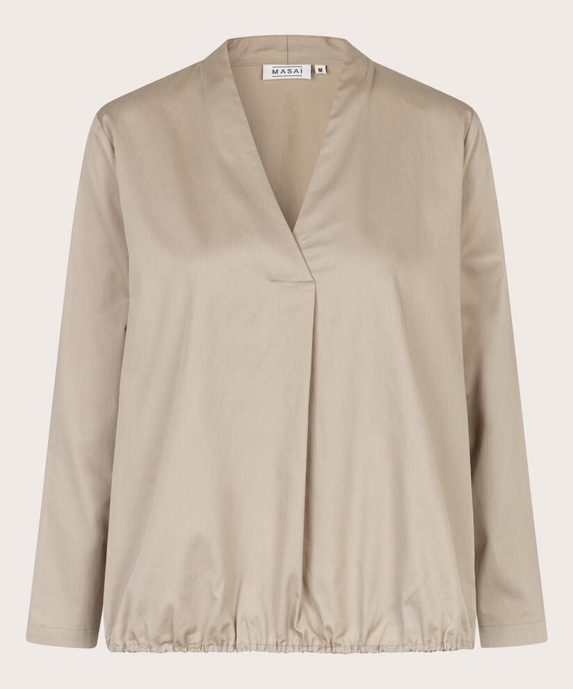 blouse en coton à col en V, Pure Cashmere
