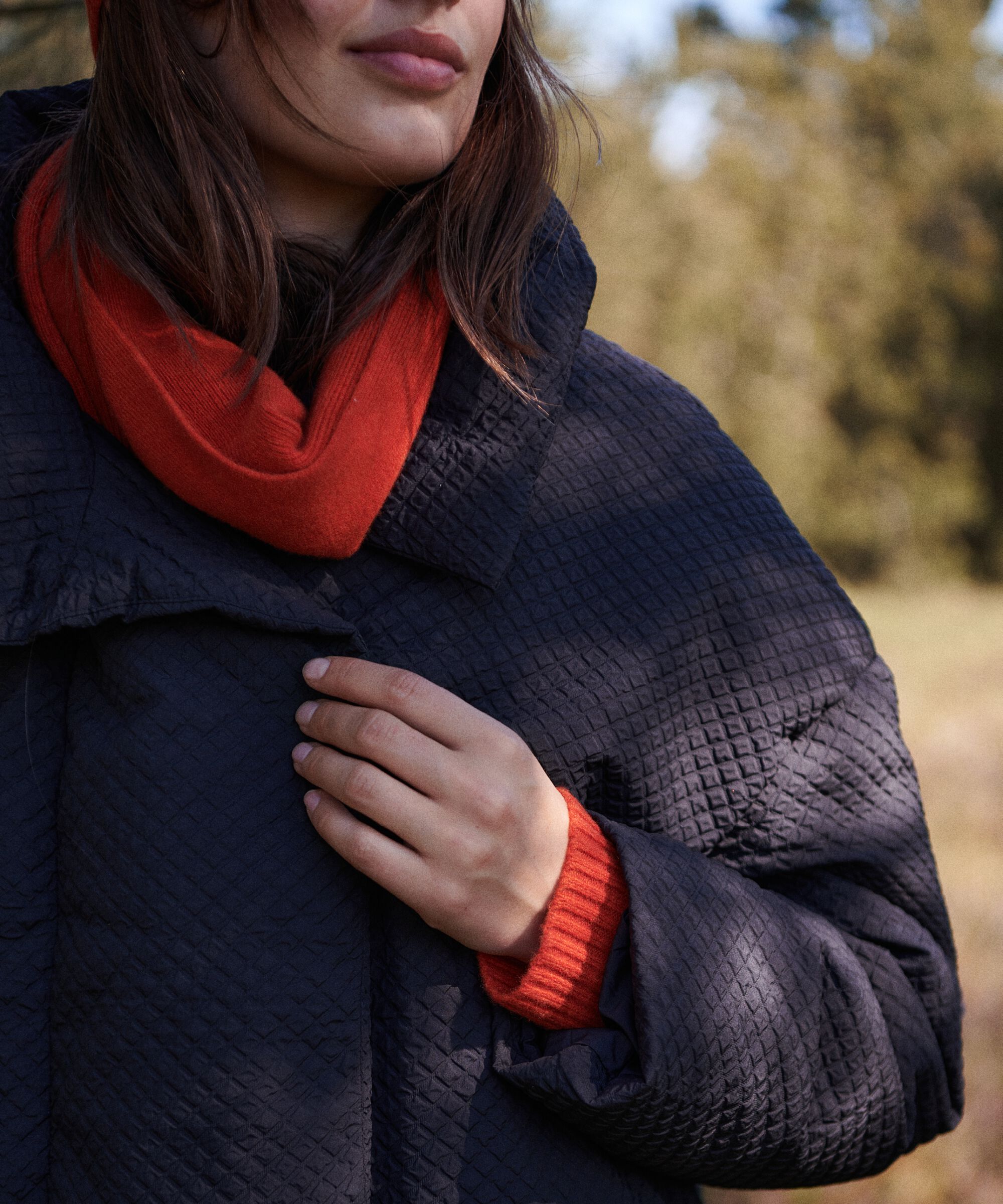 manteau en duvet avec structure gaufrée, Black