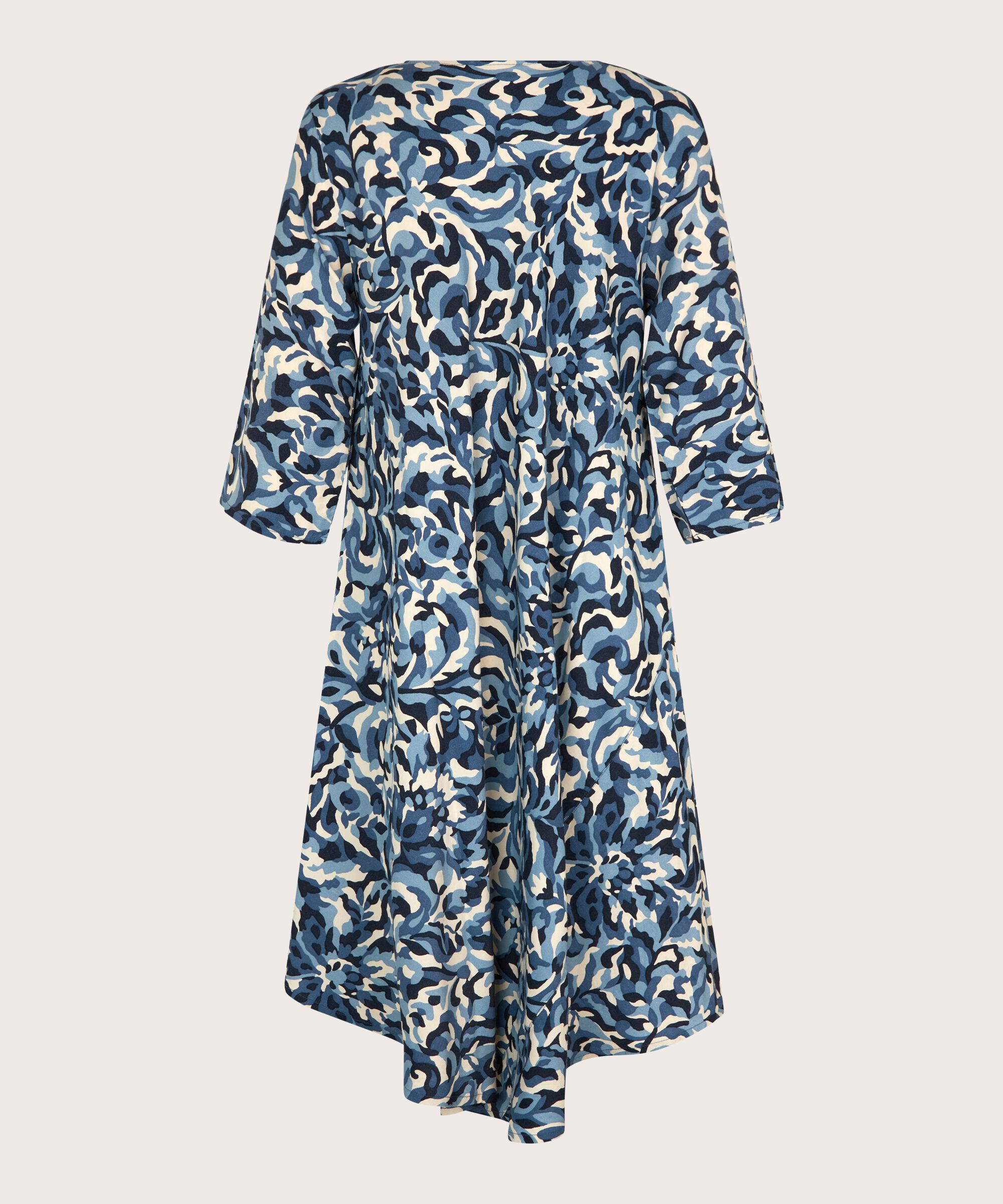 robe à motifs avec manches trois-quarts, Ashley Blue