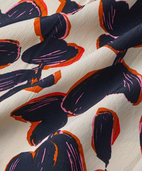 chemise en viscose à motif avec plis au dos, Umber