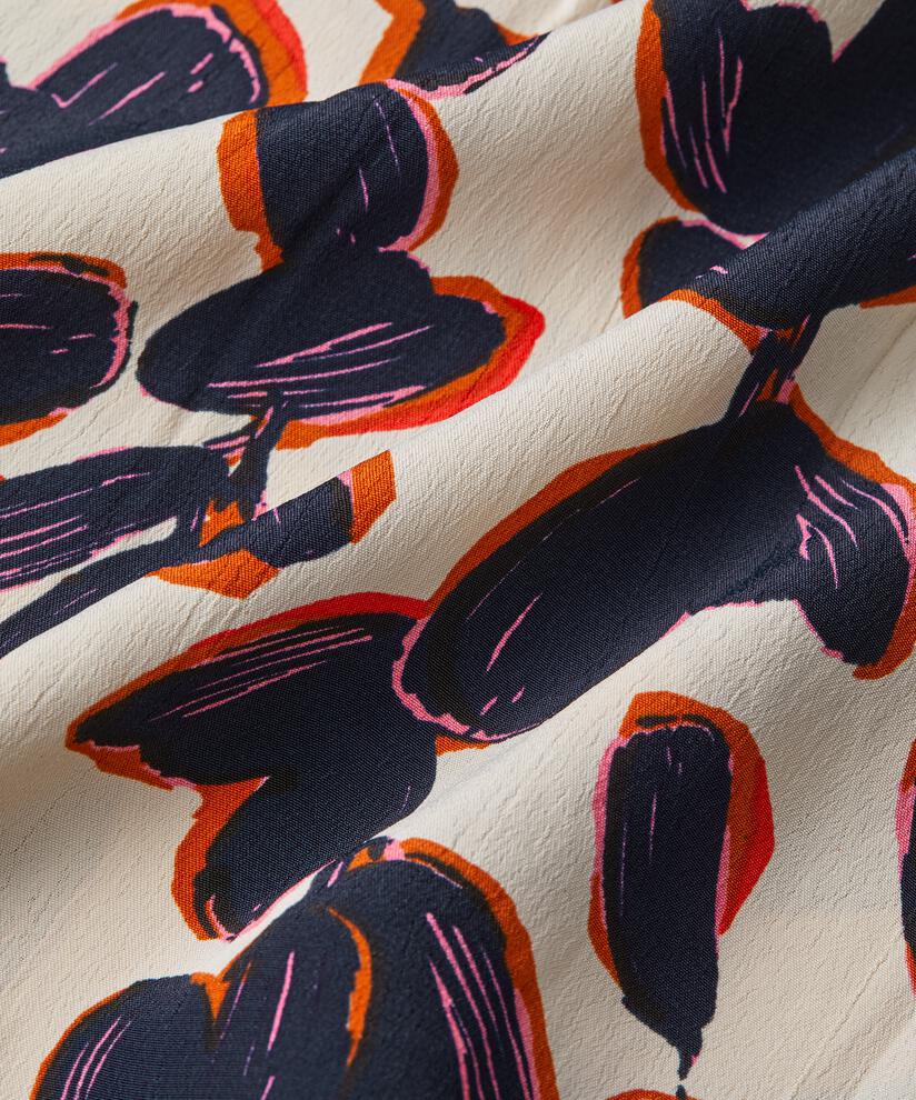 chemise en viscose à motif avec plis au dos, Umber