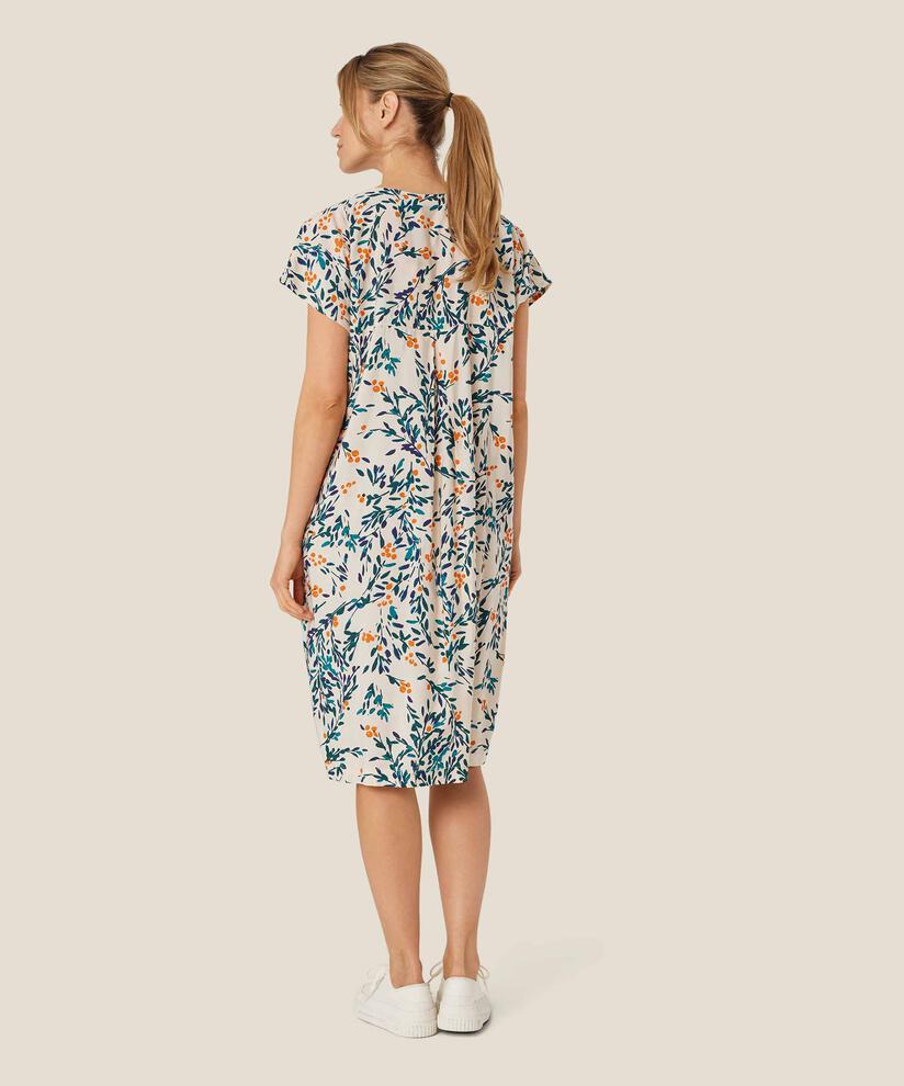 robe en viscose imprimée avec col en V, Russ Orange