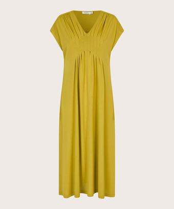 robe en jersey à manches courtes avec plis féminins, Burnish Gold