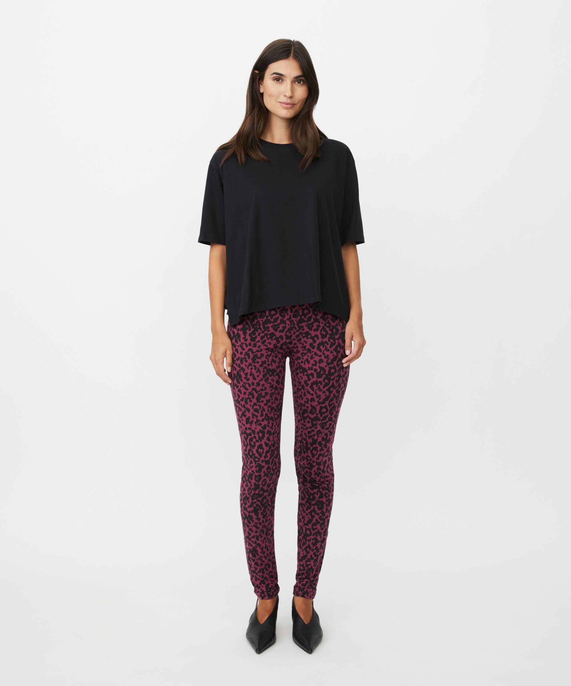 leggings en jersey à imprimé léopard, Tawny Port