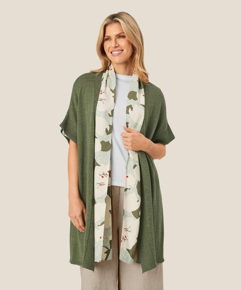 écharpe en viscose imprimée, Frosty Green