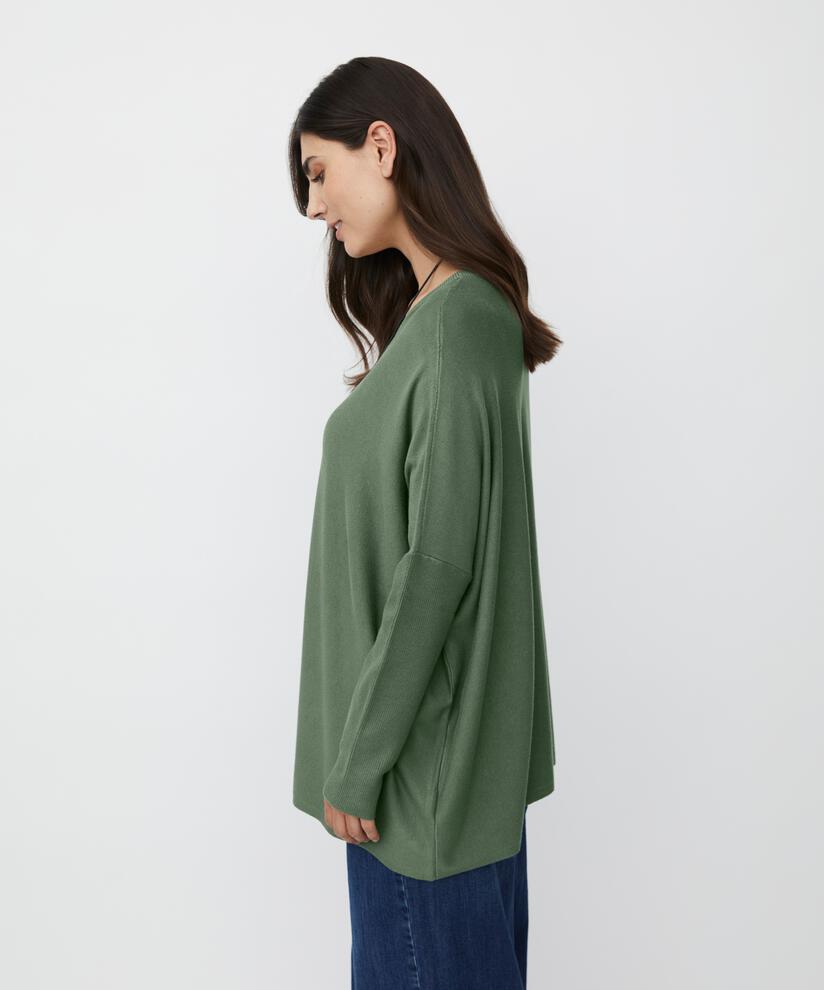 Pull Oversize À Manches Étroites, Duck Green