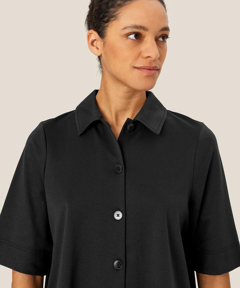 chemise en jersey avec dos en popeline, Black