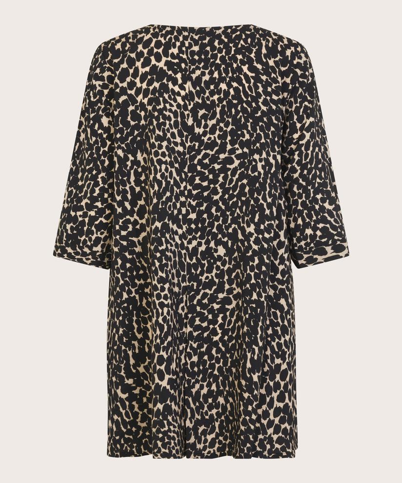 tunique en viscose imprimée à manches 3/4, Black