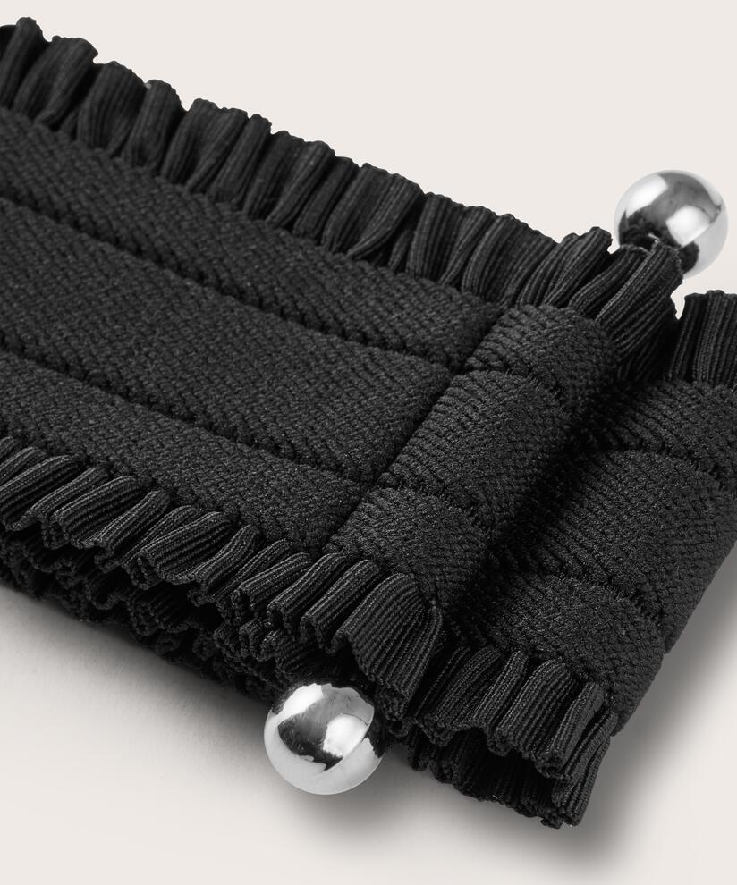 ceinture élastique avec boucle argentée, Black