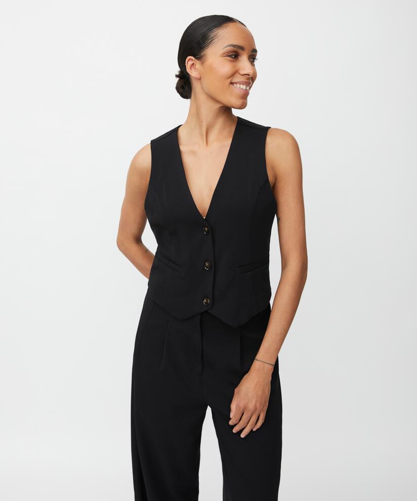 gilet avec poches passepoilées, Black