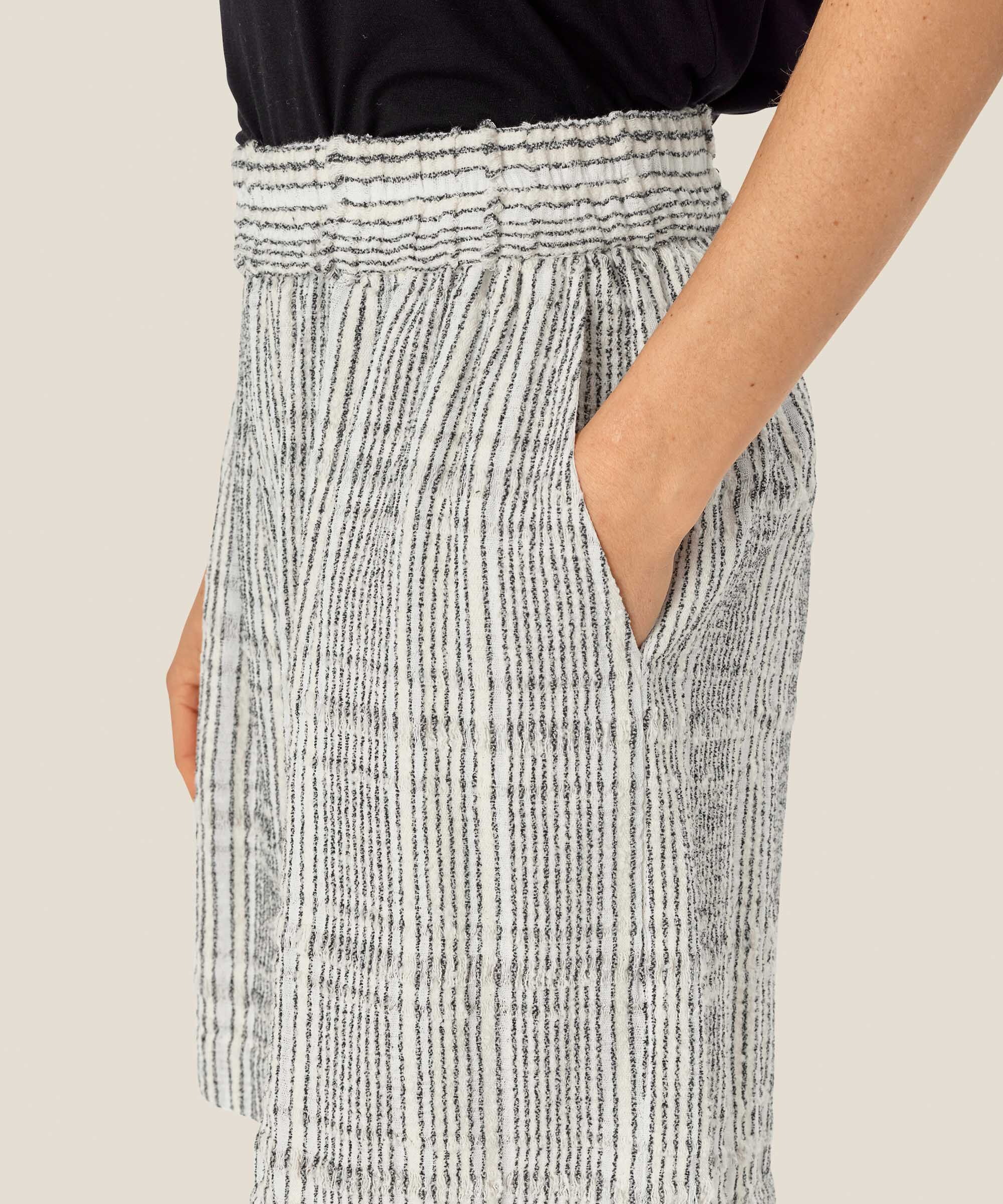 Short en coton mélangé à carreaux avec taille élastique, Fog
