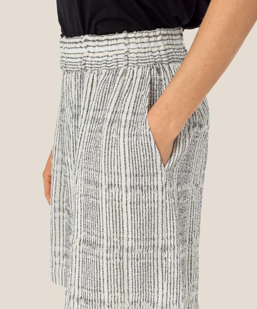 Short en coton mélangé à carreaux avec taille élastique, Fog