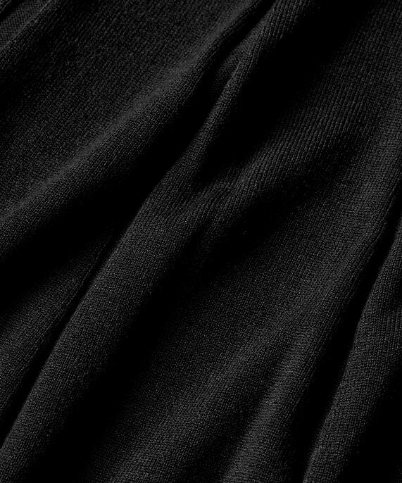 robe en maille fine à manches longues, Black