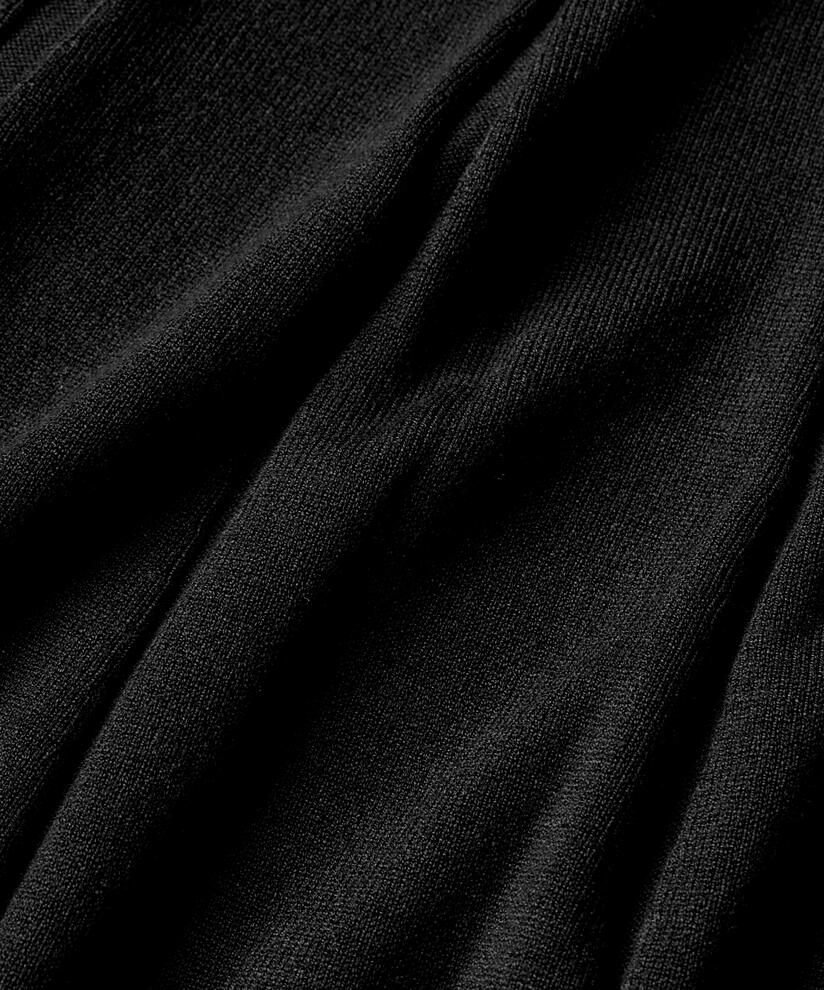 robe en maille fine à manches longues, Black
