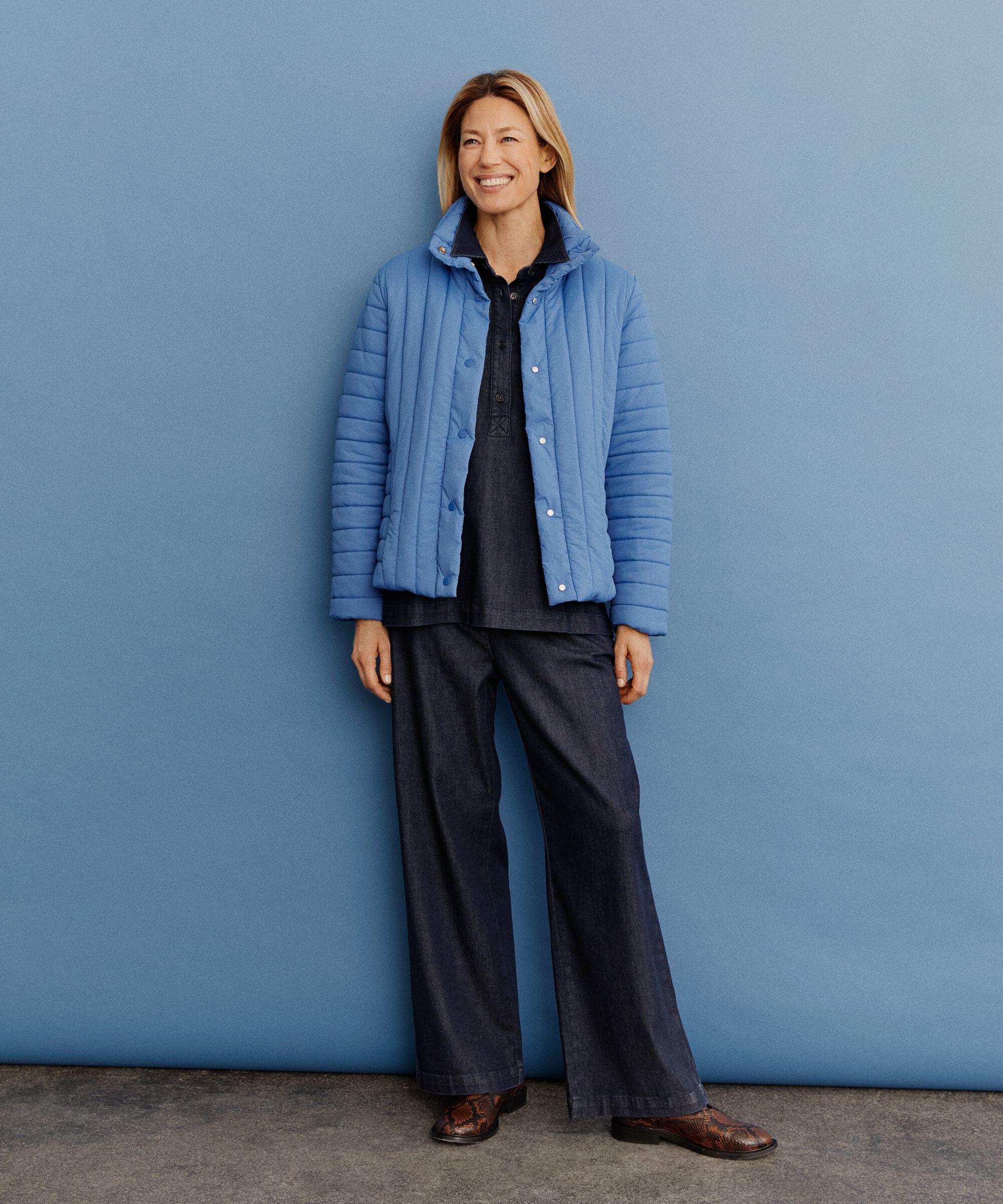 veste à col montant et poches fendues, Federal Blue