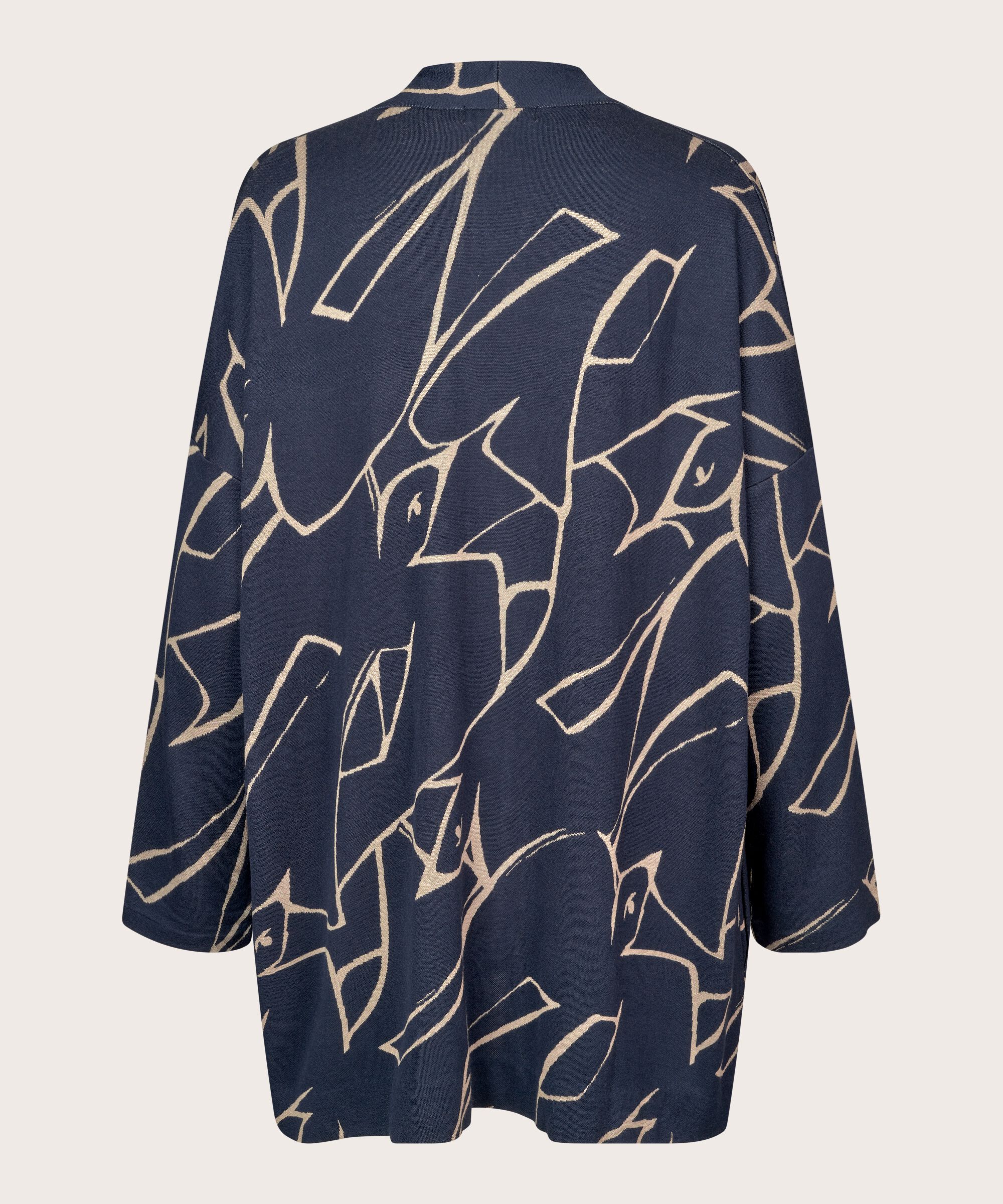 cardigan en jersey imprimé à manches étroites, Navy Blazer