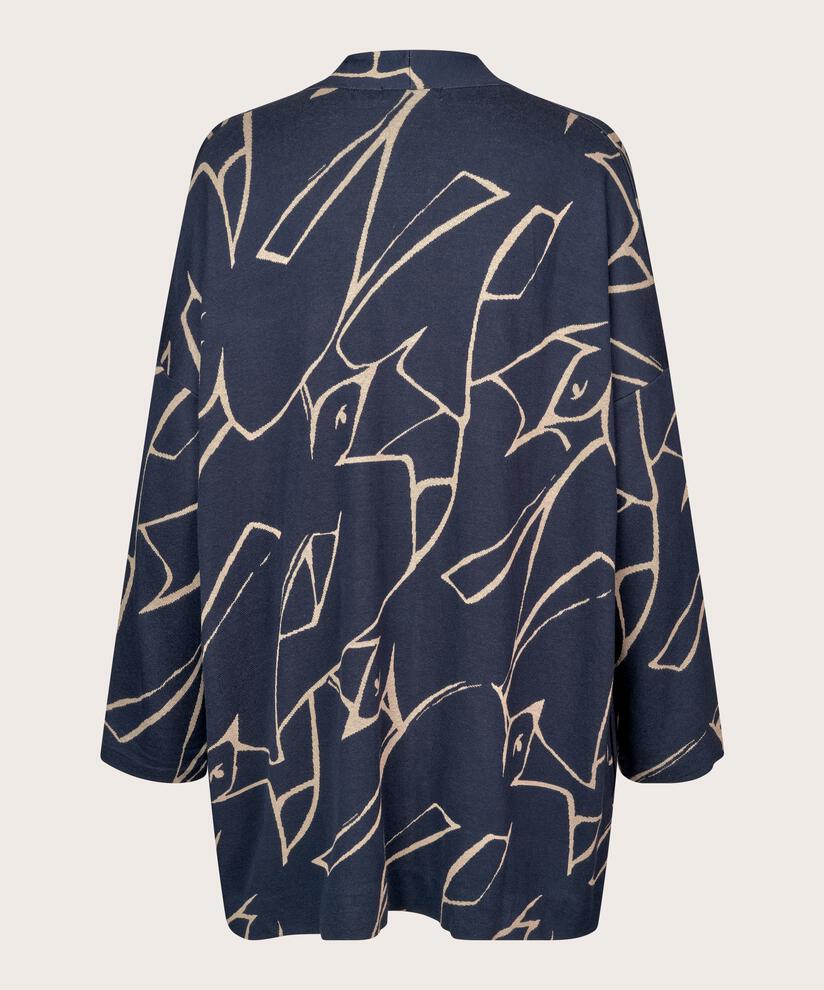 cardigan en jersey imprimé à manches étroites, Navy Blazer
